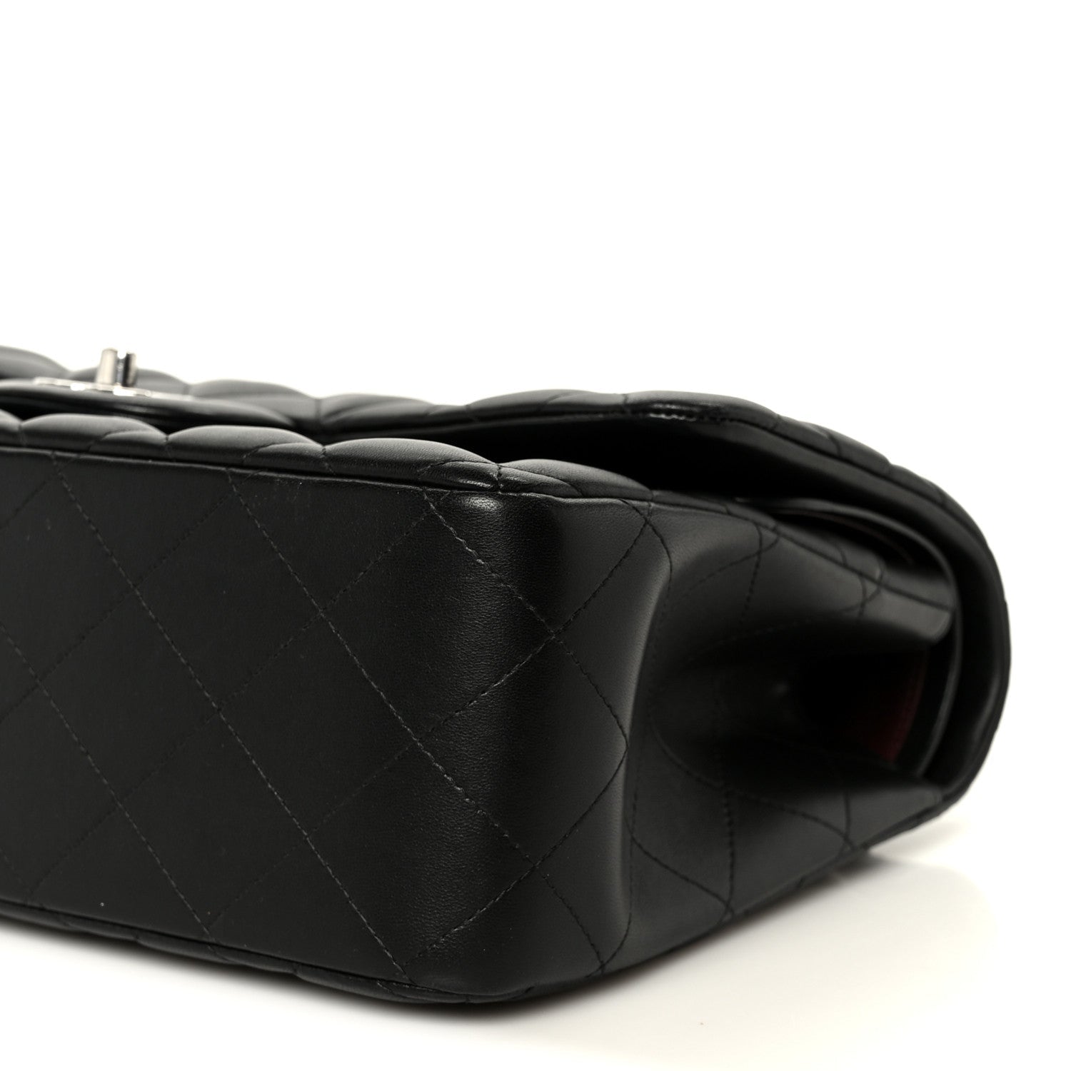 Lambskin Quilted Jumbo Double Flap Black