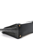 Polka Dot Snakeskin Smooth Calfskin Micro Luggage Black White