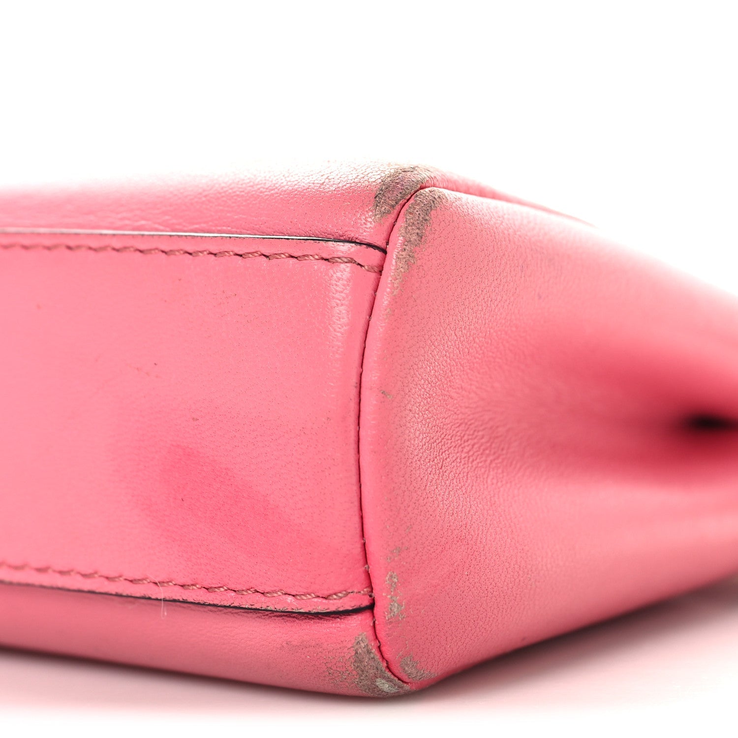 Shiny Nappa Micro Peekaboo Iconic Satchel  Rosa Fluo