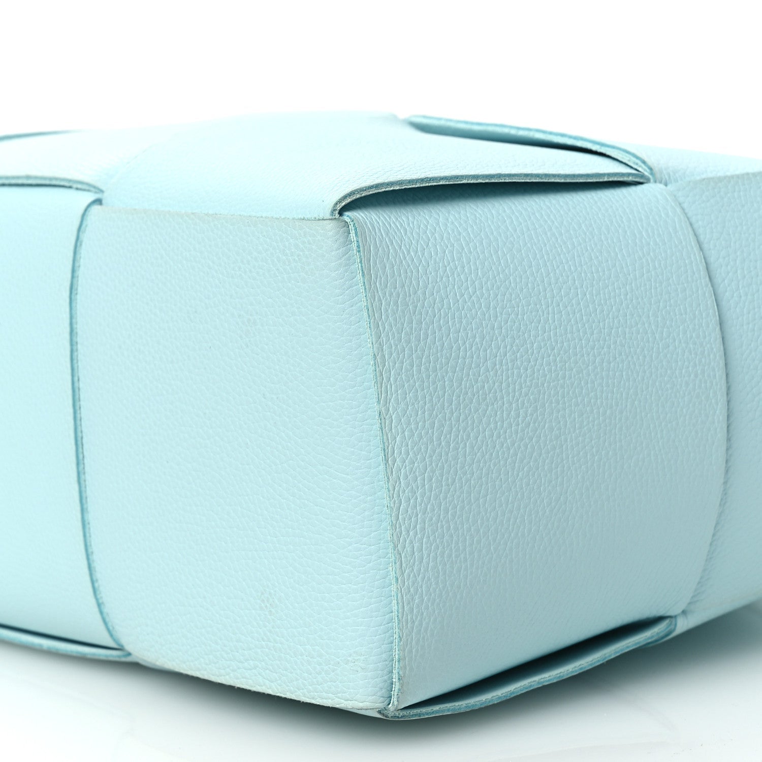 Grained Calfskin Maxi Intrecciato Small Arco Tote Pale Blue