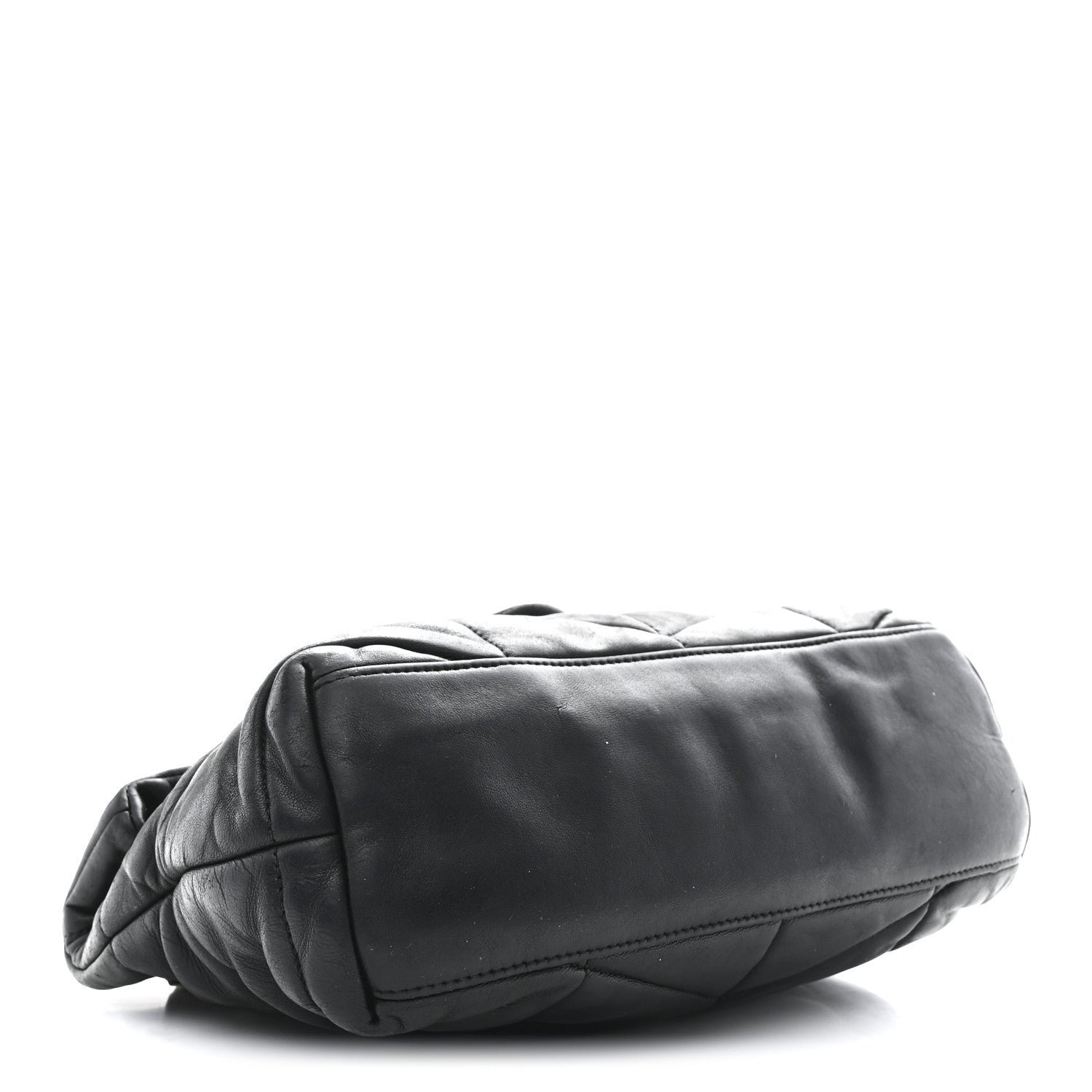 Lambskin Quilted Small Loulou Puffer Monogram Chain Satchel Black
