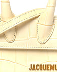 Calfskin Crocodile Embossed Le Chiquito Beige