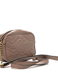 Calfskin Matelasse Mini GG Marmont Chain Shoulder Bag Porcelain Rose