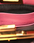 Shiny Nappa Micro Peekaboo Iconic Satchel  Rosa Fluo