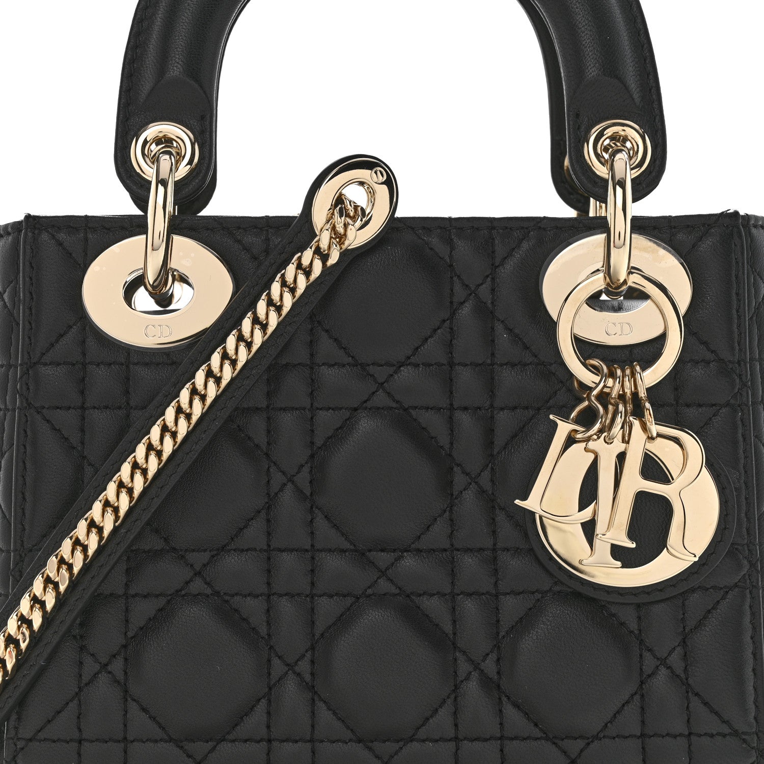 Lambskin Cannage Mini Lady D1OR Black