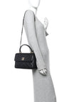 Lambskin Quilted Small Trendy CC Dual Handle Flap Bag Black