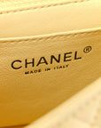 Lambskin Quilted Mini Square Flap Light Yellow