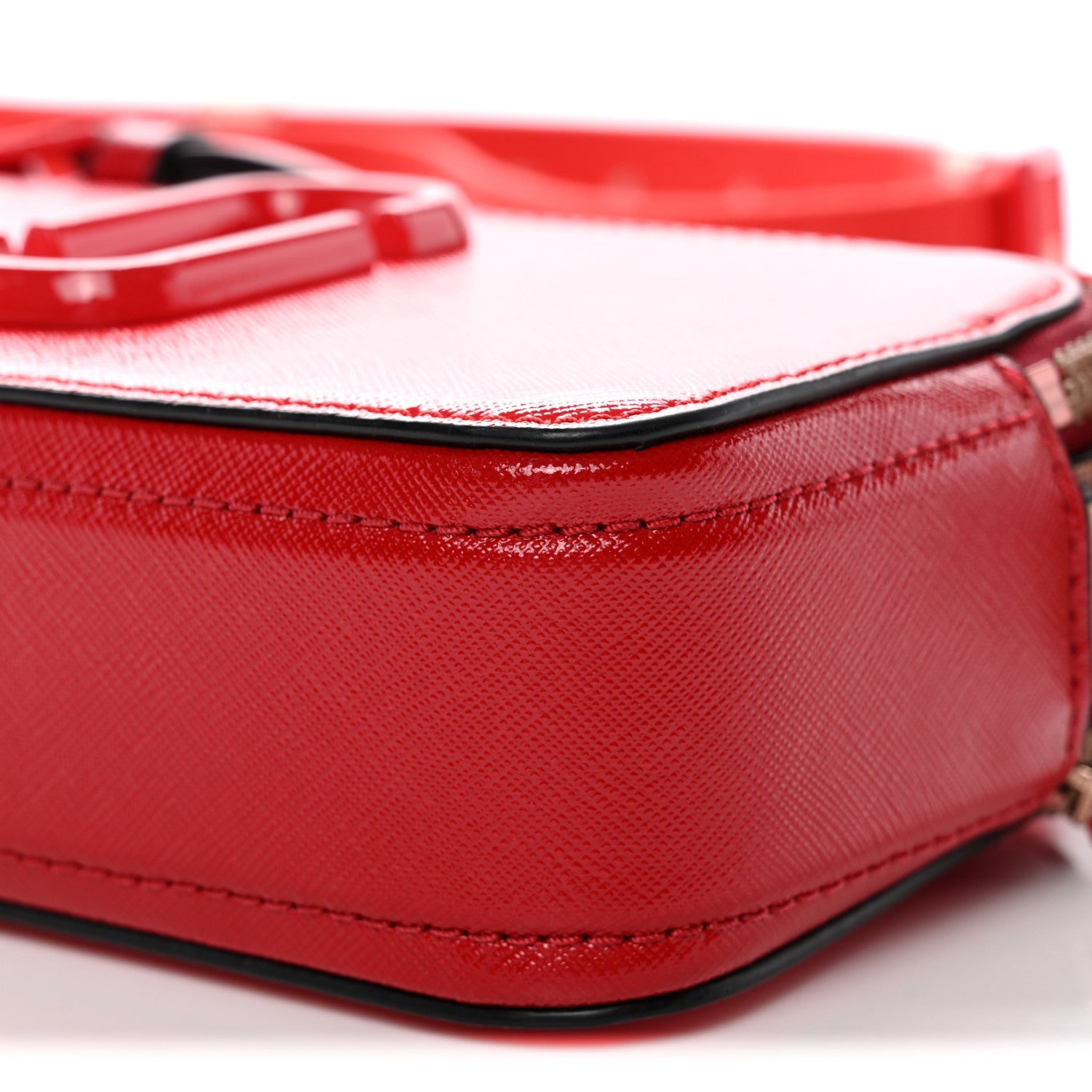 Saffiano Small Snapshot Camera Bag Red Beige