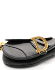 Grained Calfskin Mini Saddle Bag Black