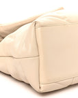 Lambskin Quilted Medium Loulou Puffer Monogram Chain Satchel Crema Soft