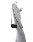 Caviar Quilted Business Affinity Clutch With Chain Black