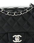Lambskin Quilted Mini Square Flap Black