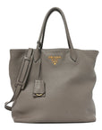 Vitello Daino Zippered Tote Argilla
