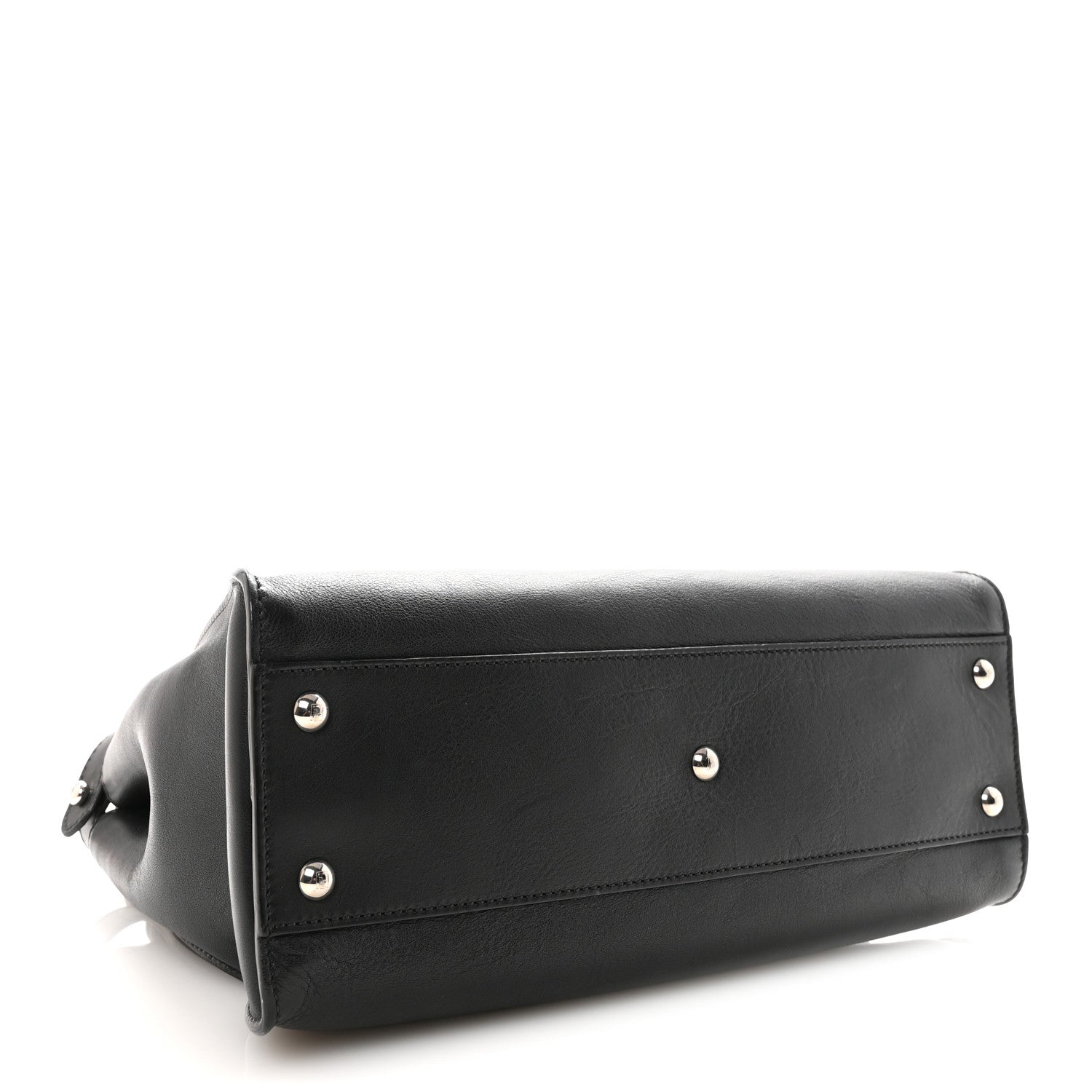 Vitello Dolce Shiny Nappa Plexglass Granite Medium Peekaboo Iconic Satchel Black