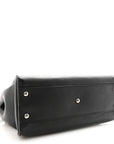 Vitello Dolce Shiny Nappa Plexglass Granite Medium Peekaboo Iconic Satchel Black