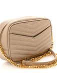 Grain De Poudre Matelasse Monogram Mini Lou Camera Bag Dark Beige