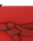 Grained Calfskin Mini Gate Crossbody Bag Scarlet Burnt Red