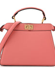 Shiny Nappa Petite Peekaboo I SEE U Satchel Rosa Pesca
