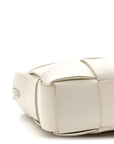 Calfskin Maxi Intrecciato Cassette Pouch On Strap Chalk