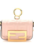 Nappa Matisse FF Embossed Nano Maxi Buckle Baguette Charm Rosa Quarzo
