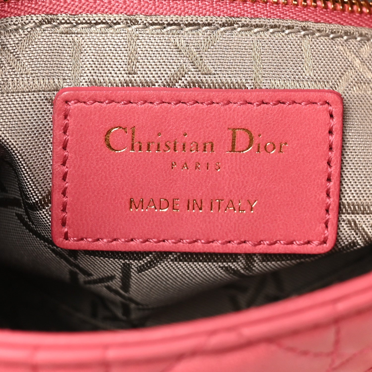 Lambskin Cannage Mini Lady D1OR Pink