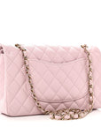Caviar Quilted Medium Double Flap Light Pink