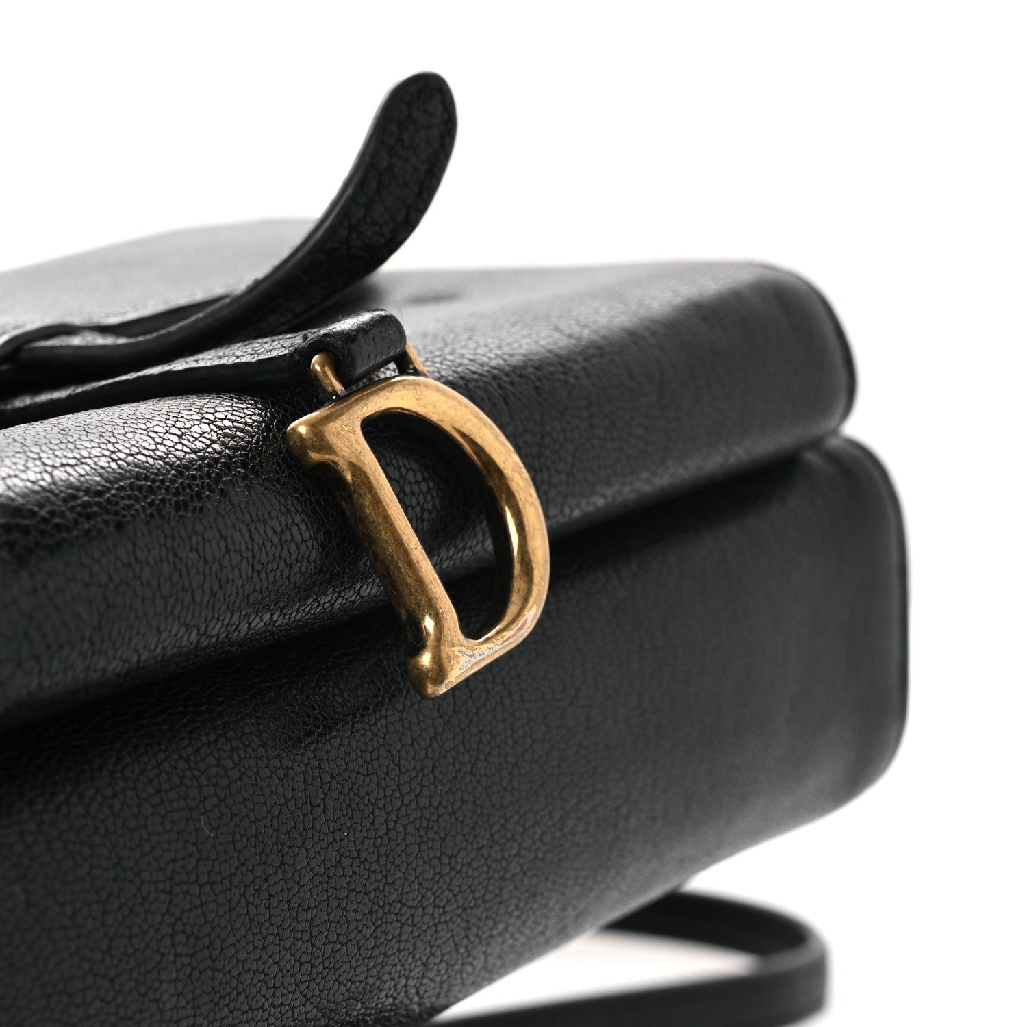 Goatskin Double Saddle Pouch Black