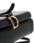 Goatskin Double Saddle Pouch Black