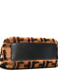 Shearling Nappa Macro FF 1974 Mini Peekaboo Iconic Satchel Tobacco Black