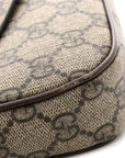 GG Supreme Monogram Textured Dollar Calfskin Web Mini Ophidia Envelope Shoulder Bag Beige Ebony