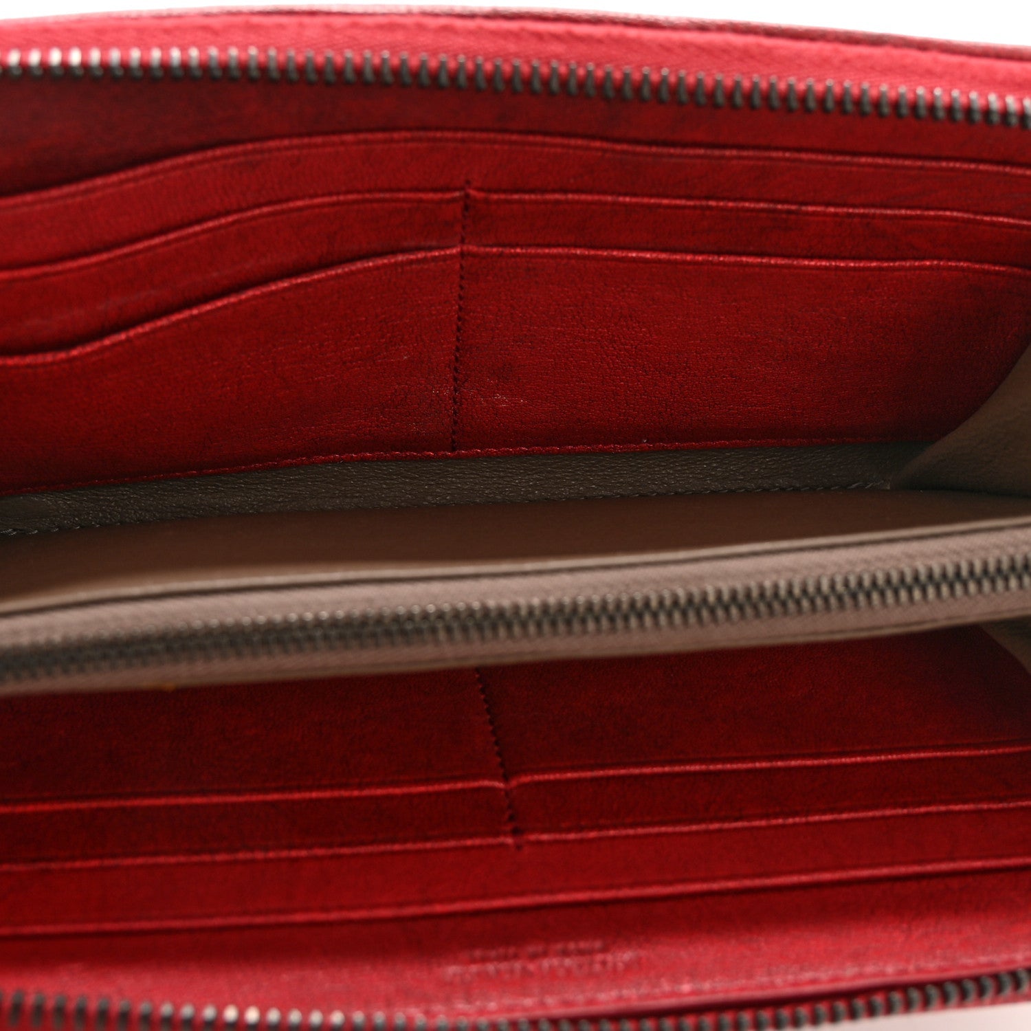 Nappa Intrecciato Zip Around Wallet Red