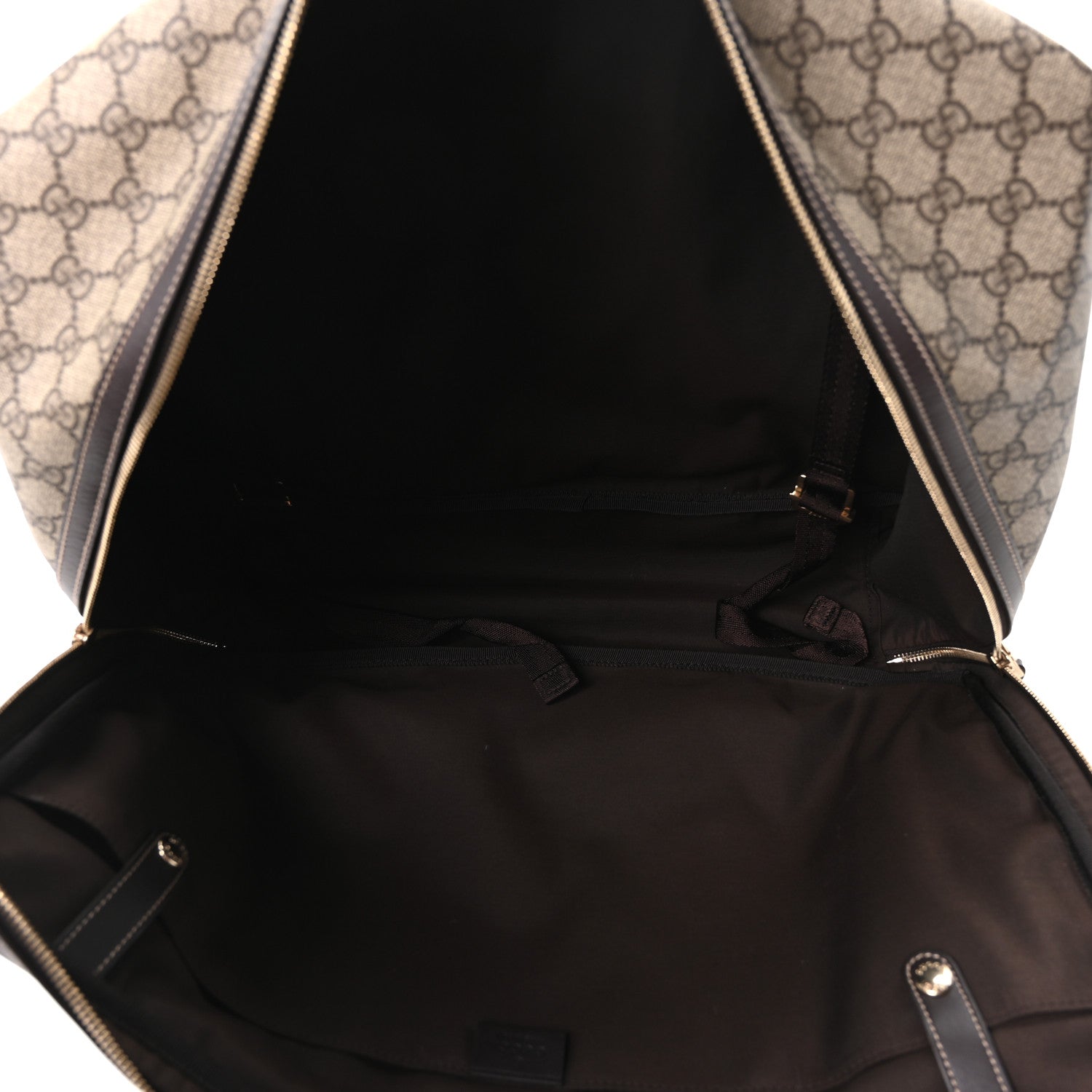 GG Supreme Monogram Medium Double Handle Briefcase Dark Brown
