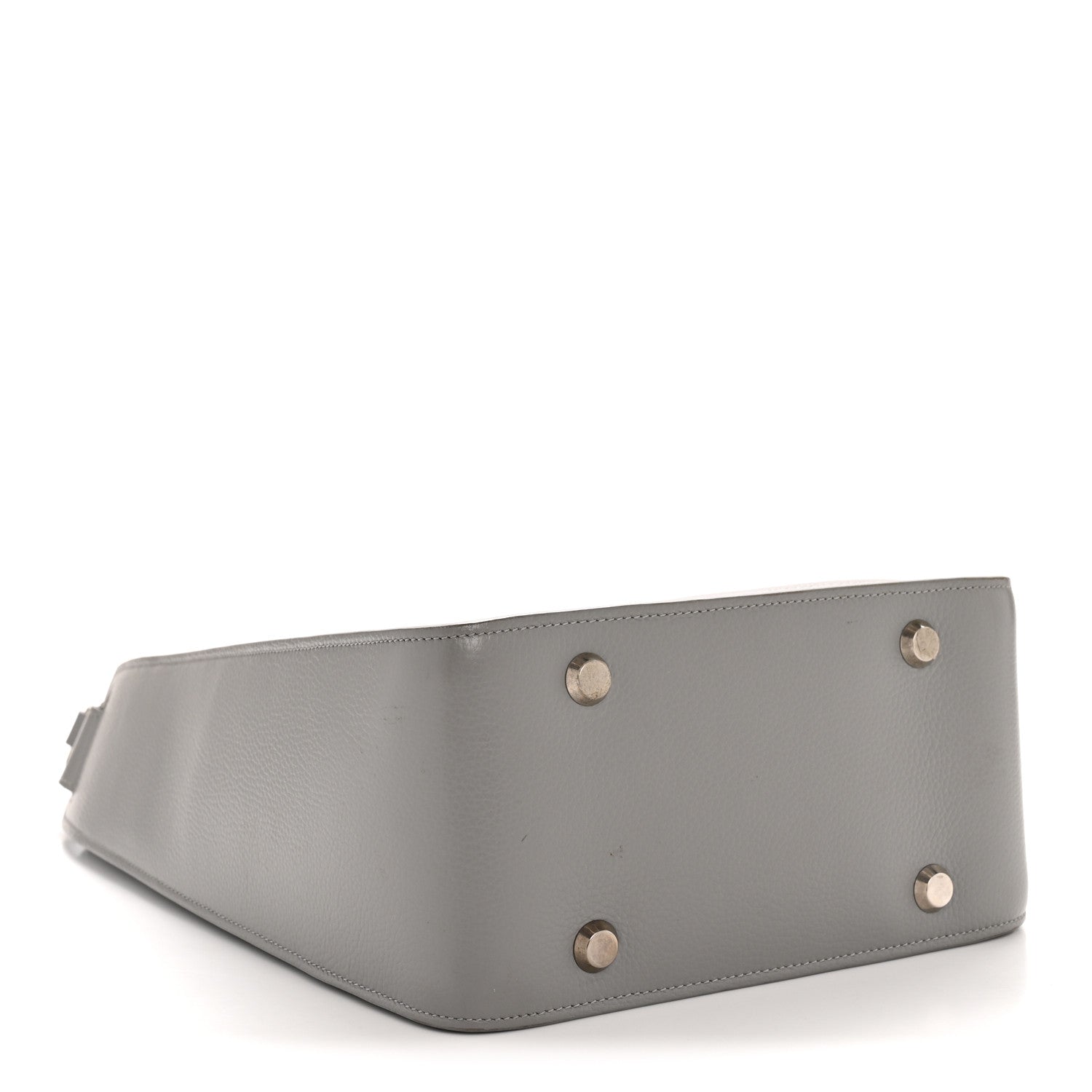Calfskin Logo Embossed Small Tool 2.0 North-South Tote BLCG Grey