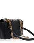 Calfskin Matelasse Small GG Marmont Shoulder Bag Black