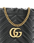 Calfskin Matelasse Mini GG Marmont 2.0 Bucket Bag Black