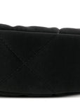 Velvet Effect Nylon Shiny Crumpled Calfskin Coco Neige Quilted Clutch With Chain Black