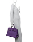 Taurillon Clemence Birkin 35 Ultraviolet