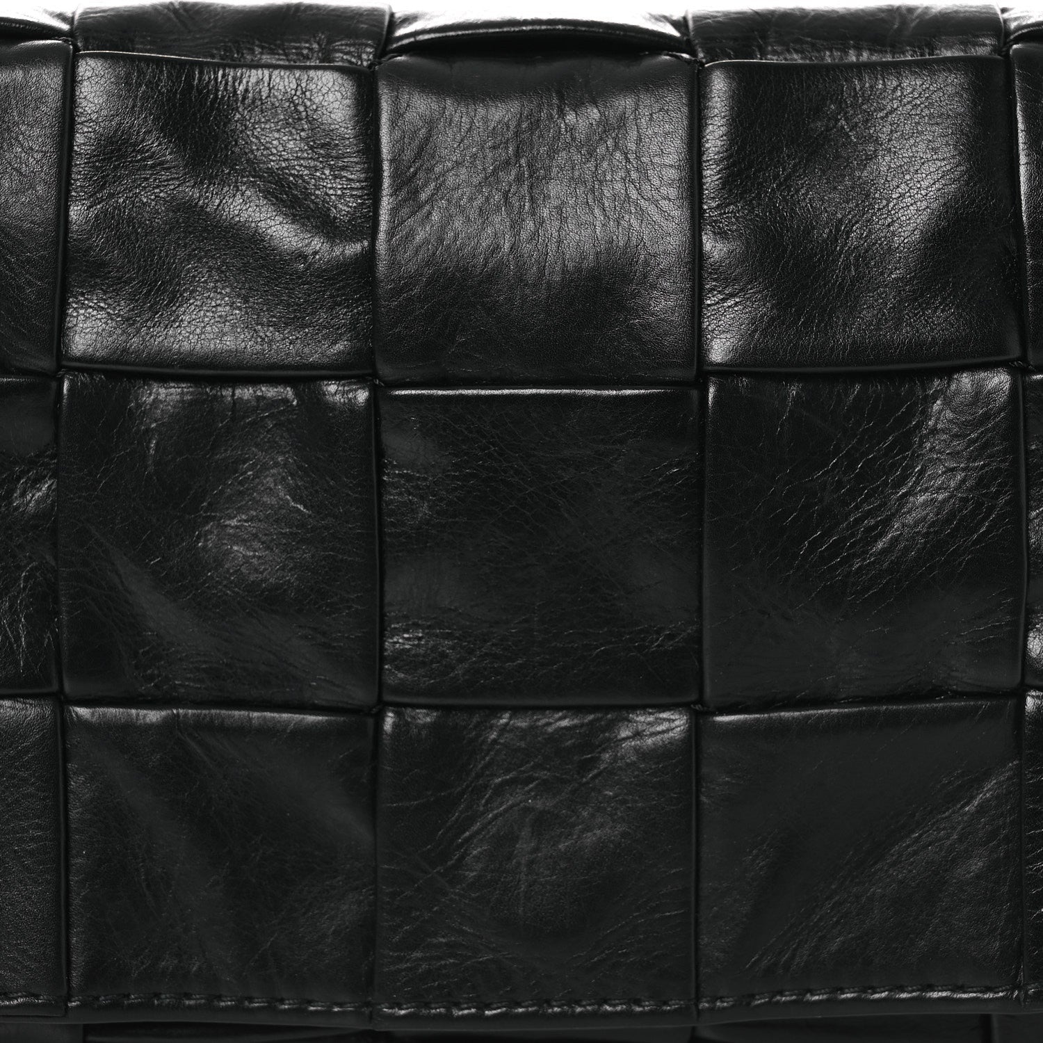 Paper Calfskin Maxi Intrecciato Small Cassette Crossbody Bag Black