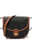 Canvas Calfskin Triomphe Mini Besace Tan