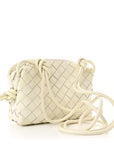 Patent Nappa Intrecciato Mini Loop Camera Bag White