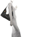 Crinkled Calfskin Macrocannage Large Voyage Bag Black