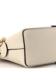 Textured Dollar Calfskin Web Small Ophidia Dome Shoulder Bag Mystic White