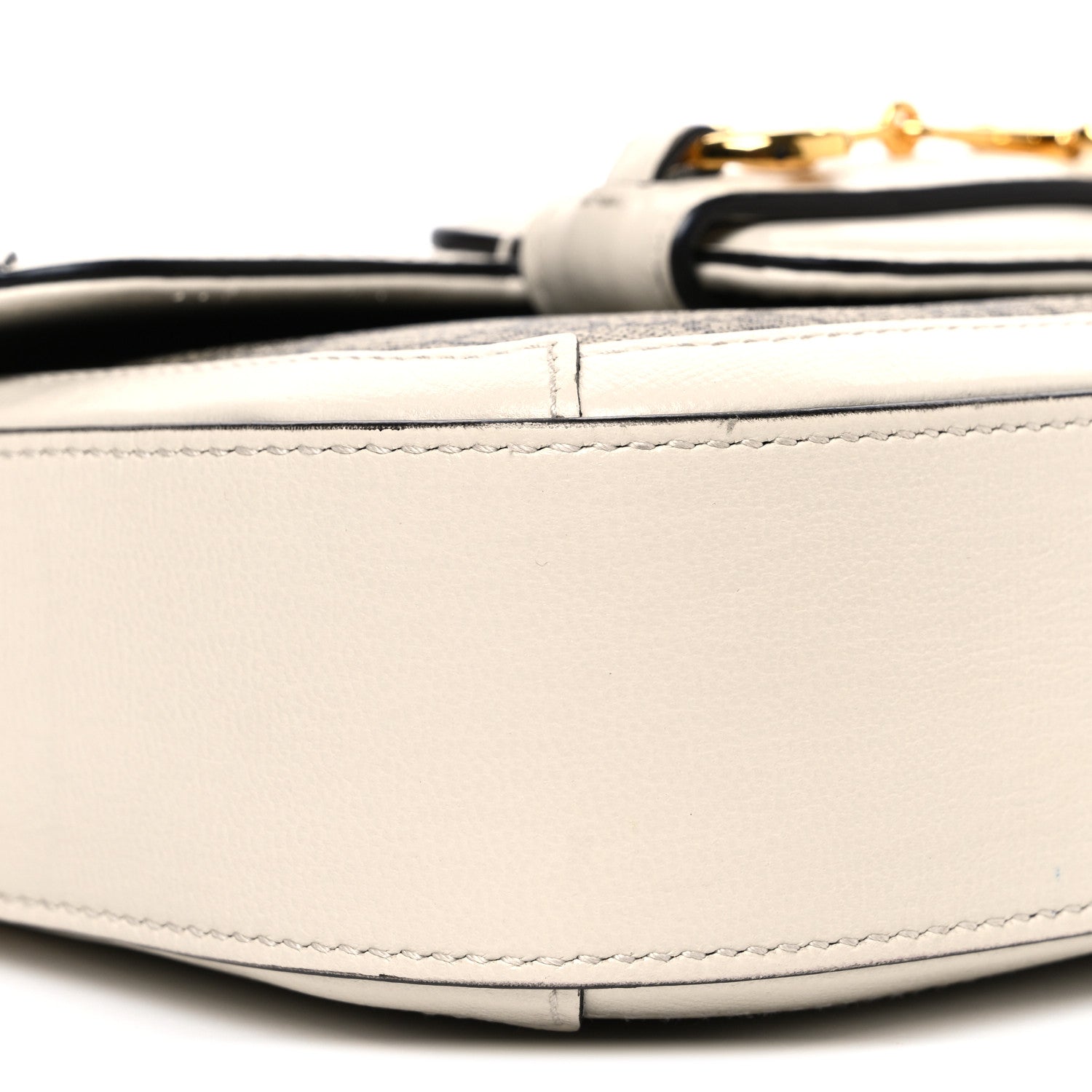 GG Supreme Monogram Textured Dollar Calfskin Web Mini Horsebit 1955 Shoulder Bag