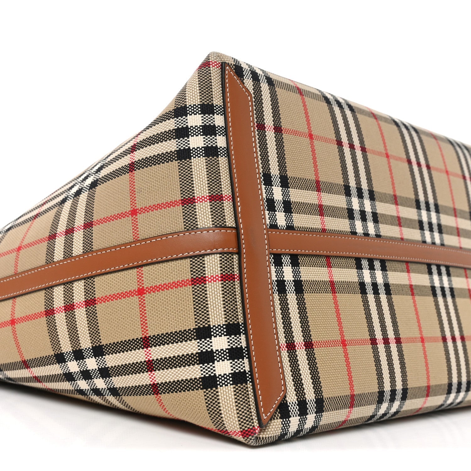 Cotton Vintage Check Large London Tote Bag Briar Brown Black