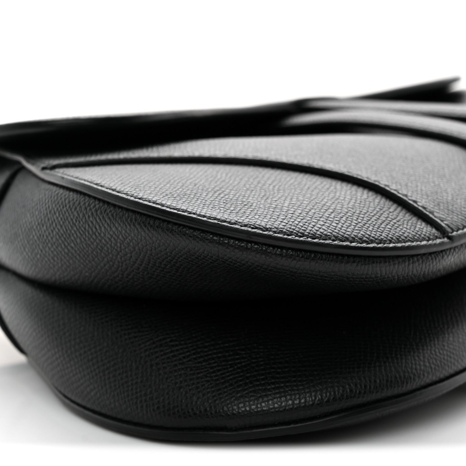 Grained Calfskin Saddle Bag Black