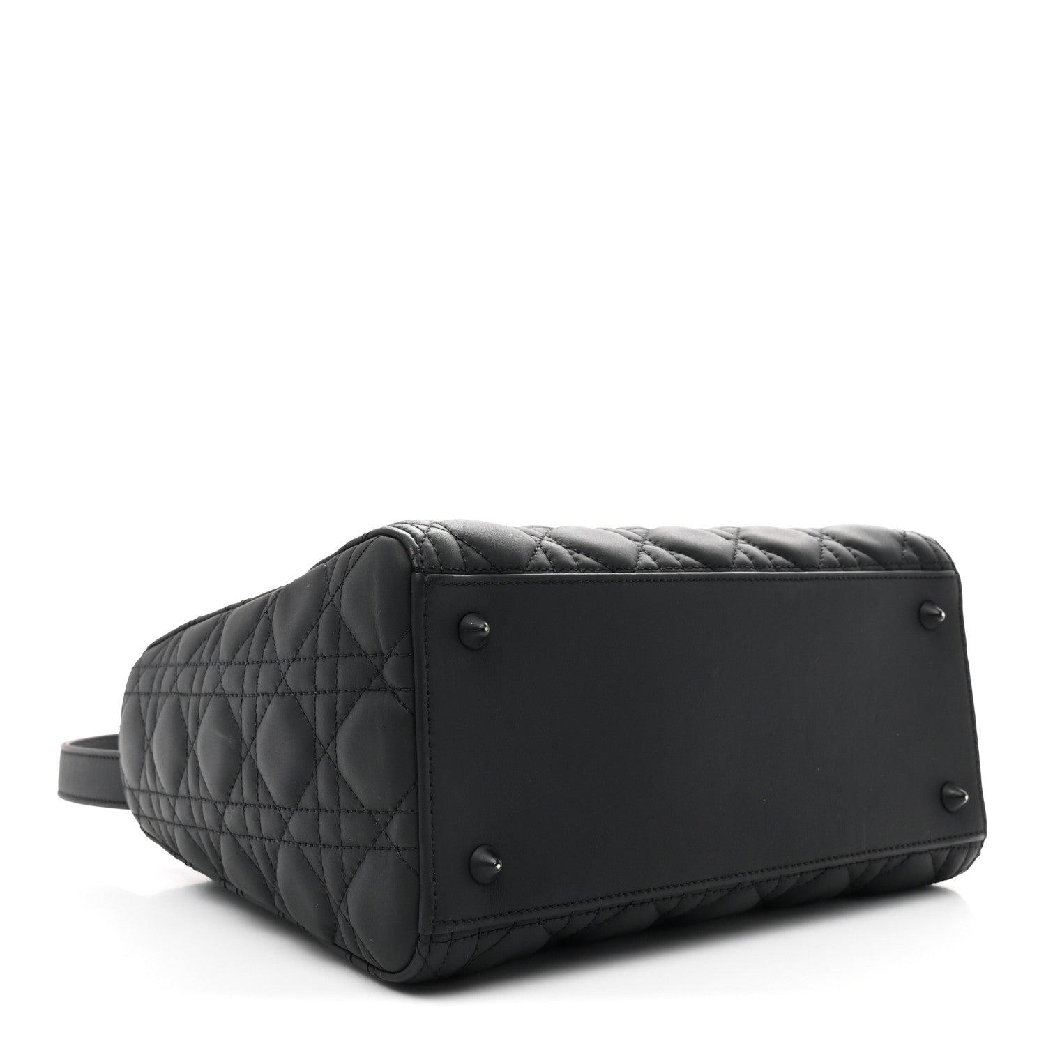 Ultra Matte Calfskin Cannage Medium Lady D1OR Black