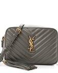 Calfskin Matelasse Monogram Lou Camera Bag Dusty Grey