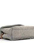 Denim Y Quilted Monogram Toy Loulou Crossbody Bag Grey