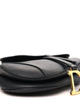 Grained Calfskin Saddle Bag Black