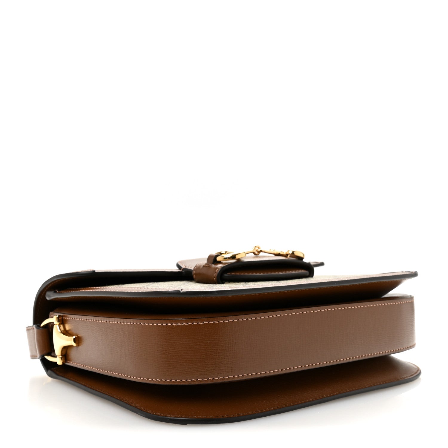 GG Supreme Monogram Azalea Calfskin Horsebit 1955 Shoulder Bag Beige Brown Sugar